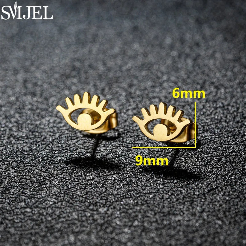 Punk Halloween Earring Black Stainless Steel Ghost Pirate Skull Stud Earrings Women Men detail view