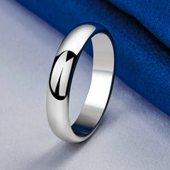 925 Sterling Silver Simple Polished Ring For Fashion Women Charm Wedding Party Gift J alternate view