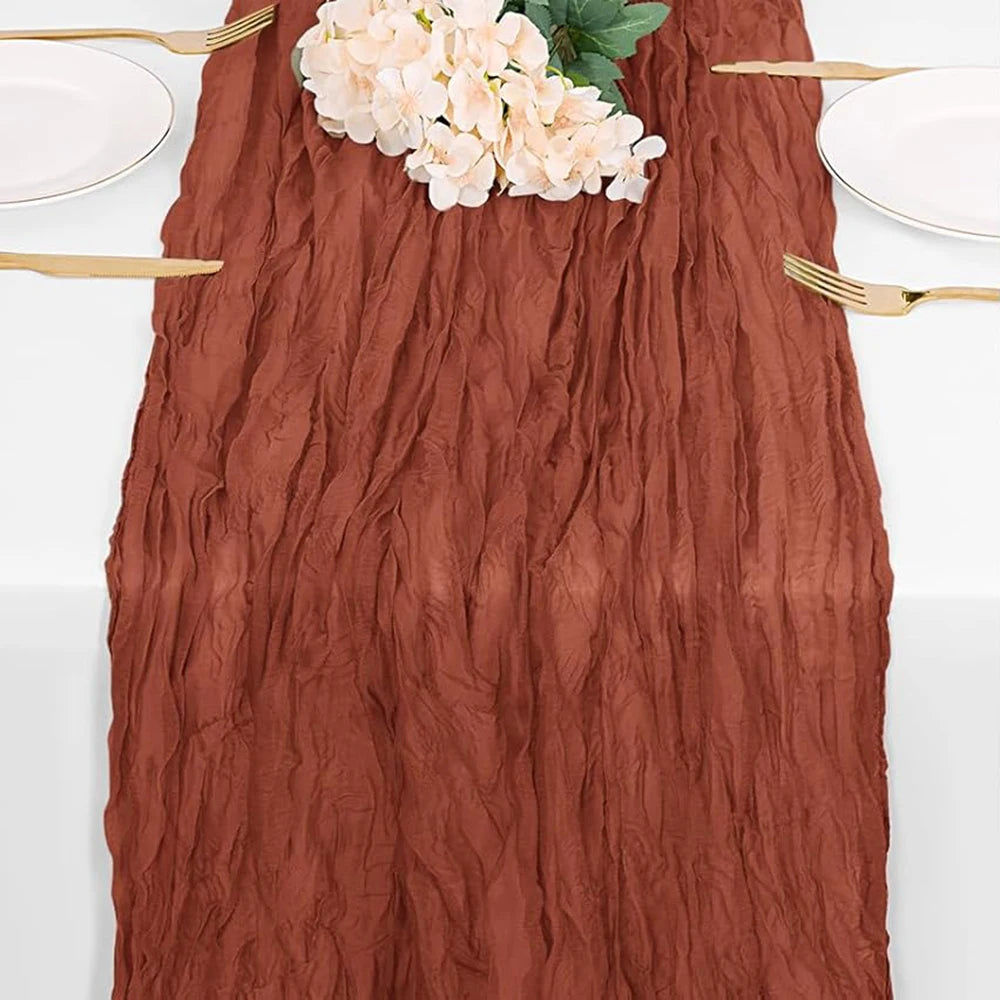 Table Runner Cheesecloth Gauze Rustic Boho Cheese Cloth Wedding Bridal Shower Birthday P detail view