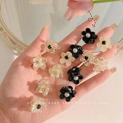 10pcs/set Girls Mini Floral Hair Claw Kawaii Pearl Rhinestone Hair Clip Claw Clamp Braid Headwear Women Kids Hair Accessories