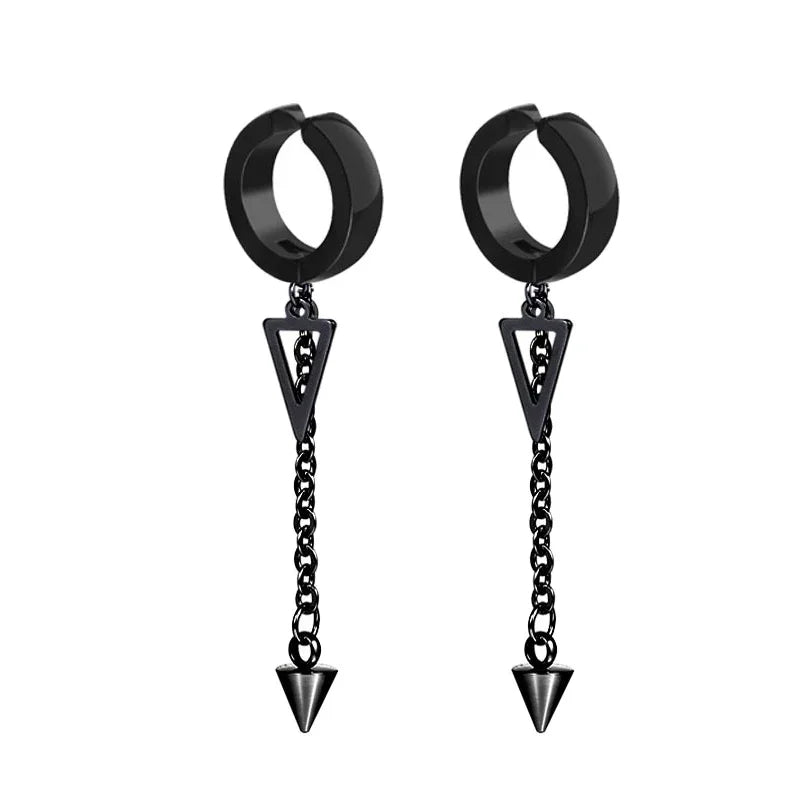 1 pairs No Piercing Earrings Titanium Steel Clip-on Fake Earring Round Ear Clip For Wo close-up view