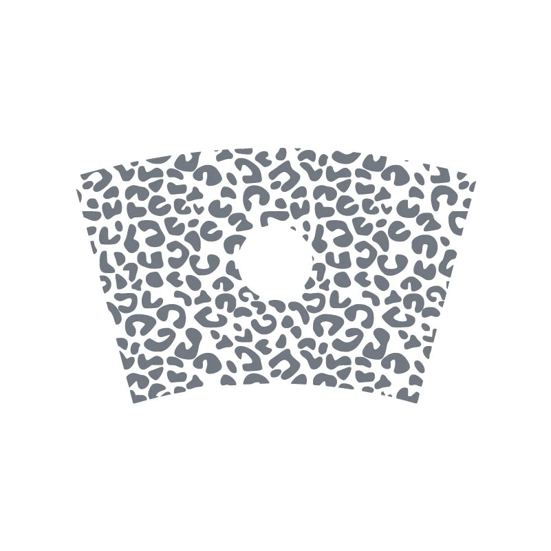 Leopard Pattern Full Wrap Vinyl Sticker for 24 oz Cold Cup | Cheetah Coffee Cup Dec additional angle
