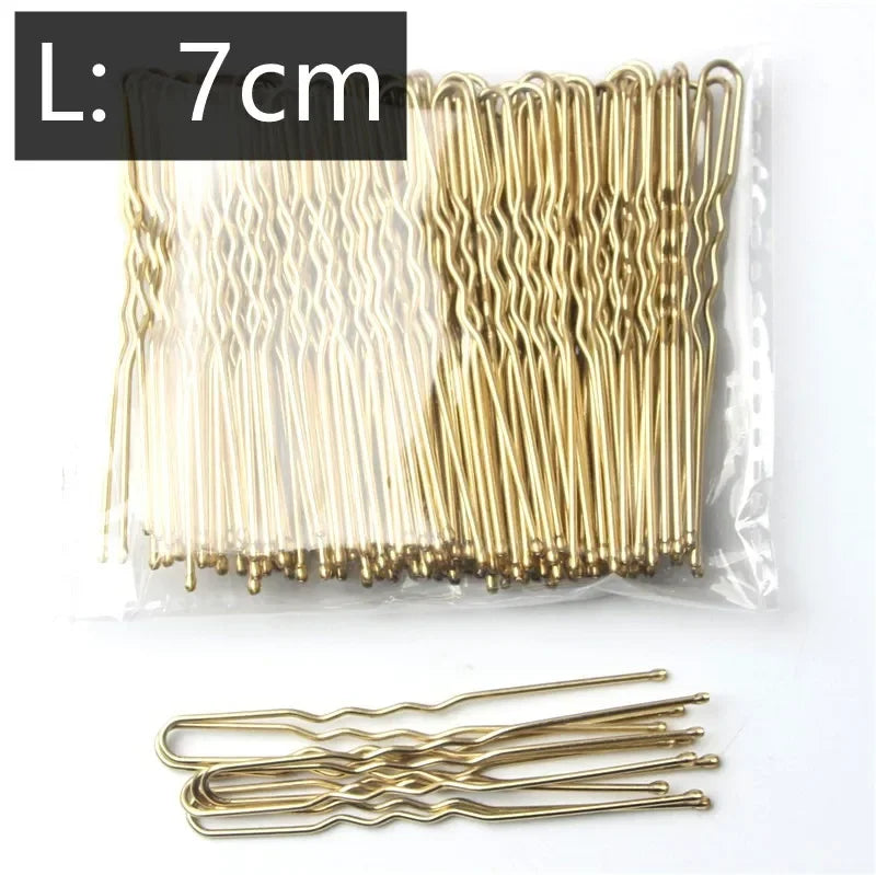 5/6/7cm Alloy Bobby Pins Barrettes U Shaped Metal Hair Pins Waved Hair Clips Bridal Ha close-up view