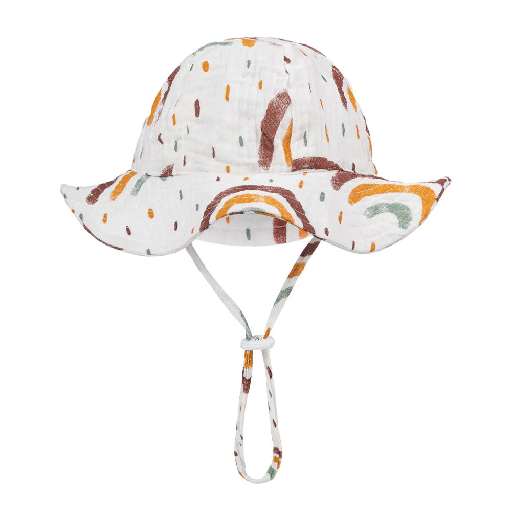 Baby Cotton Bucket Hat for Summer Sun Protection | Unisex Outdoor Panama Hat for Boys lifestyle view