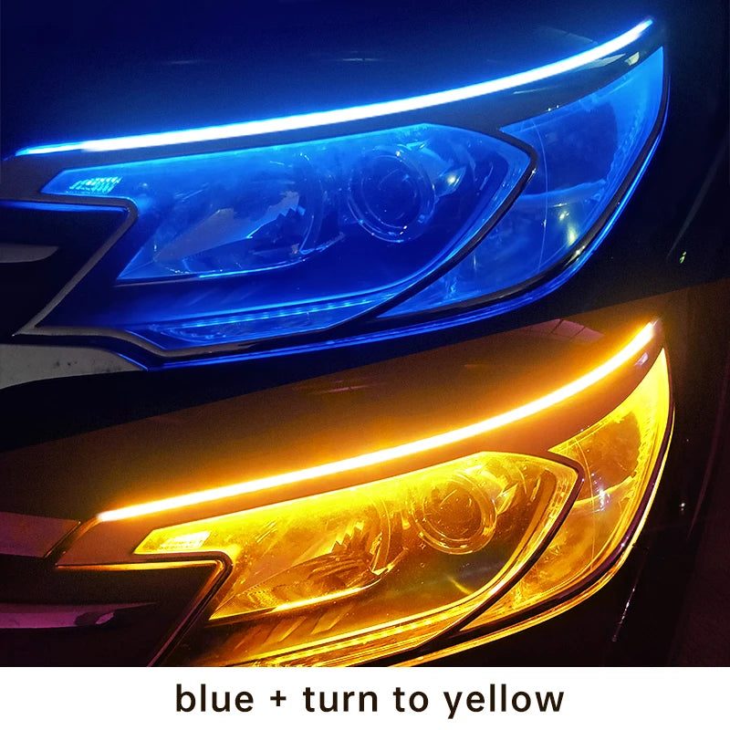 2pcs Car LED DRL Light Strip Dynamic Scan Flexible Waterproof 12V Universal | Daytime alternate view