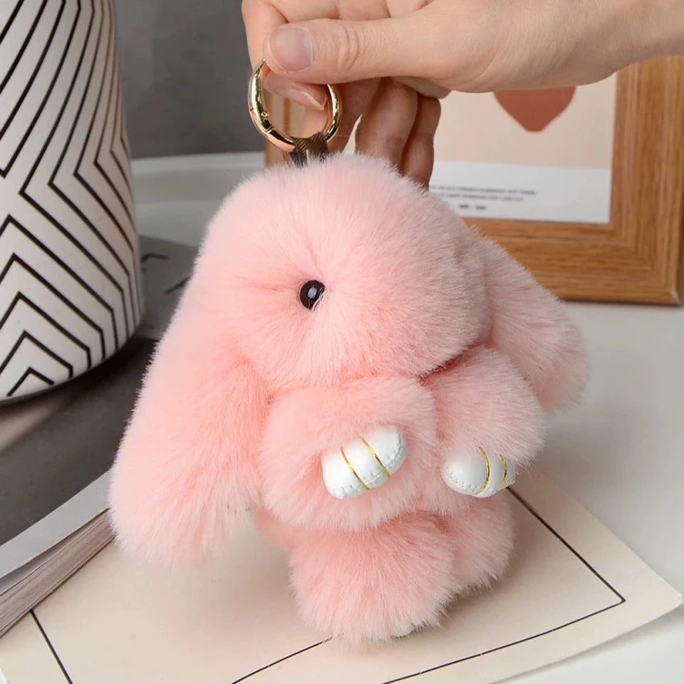 Women's Rabbit Fur Keychain Bag Car Pendant Jewelry for Bags