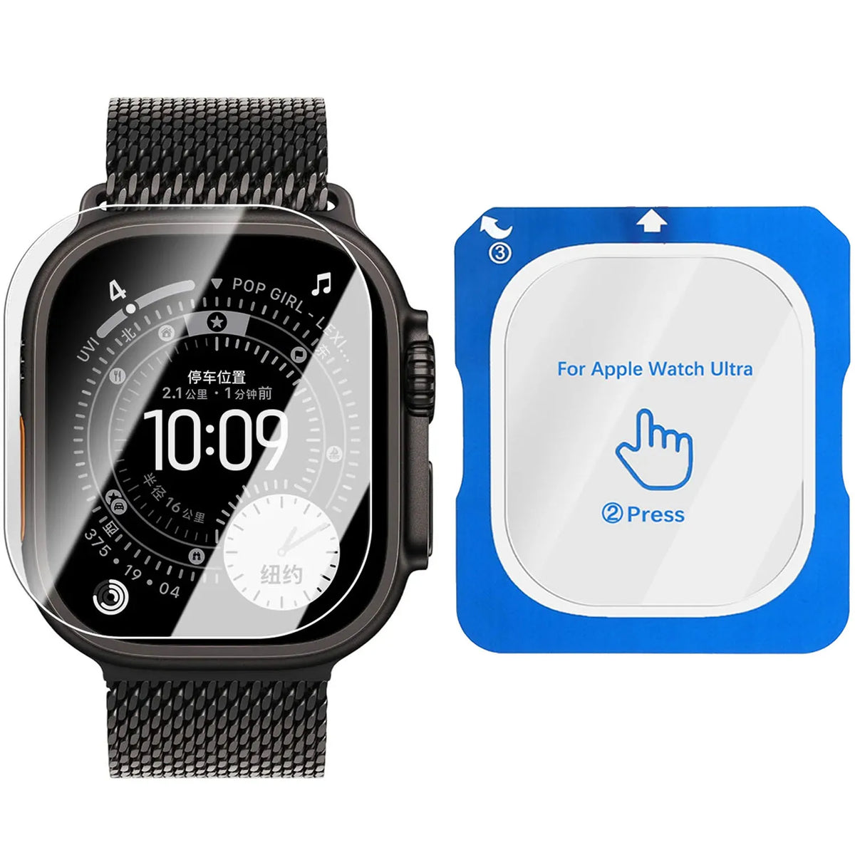 Quick Pasting Tempered Glass For Apple Watch Ultra 3/2/1 49mm Easy to Install Screen Glass Protective Film Ultra 3-2-1 49mm Film