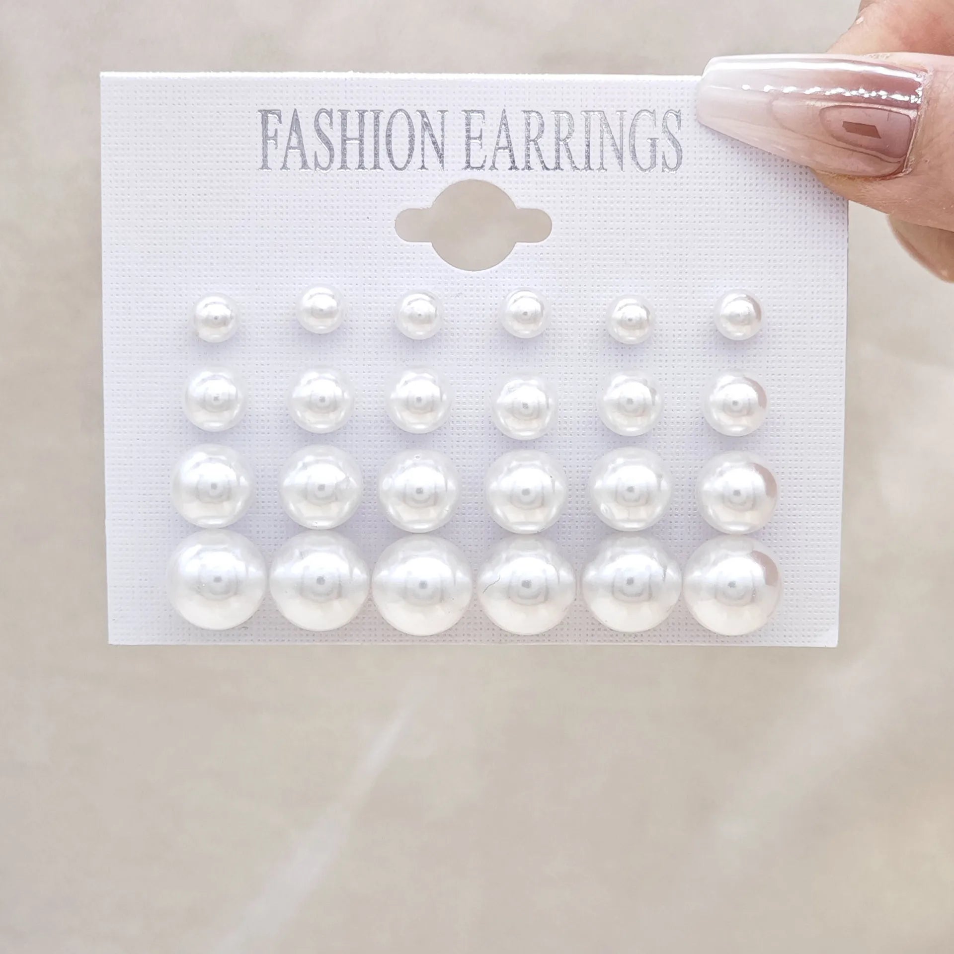 Imitation Pearl Stud Earrings Set, 12 Pairs alternate view