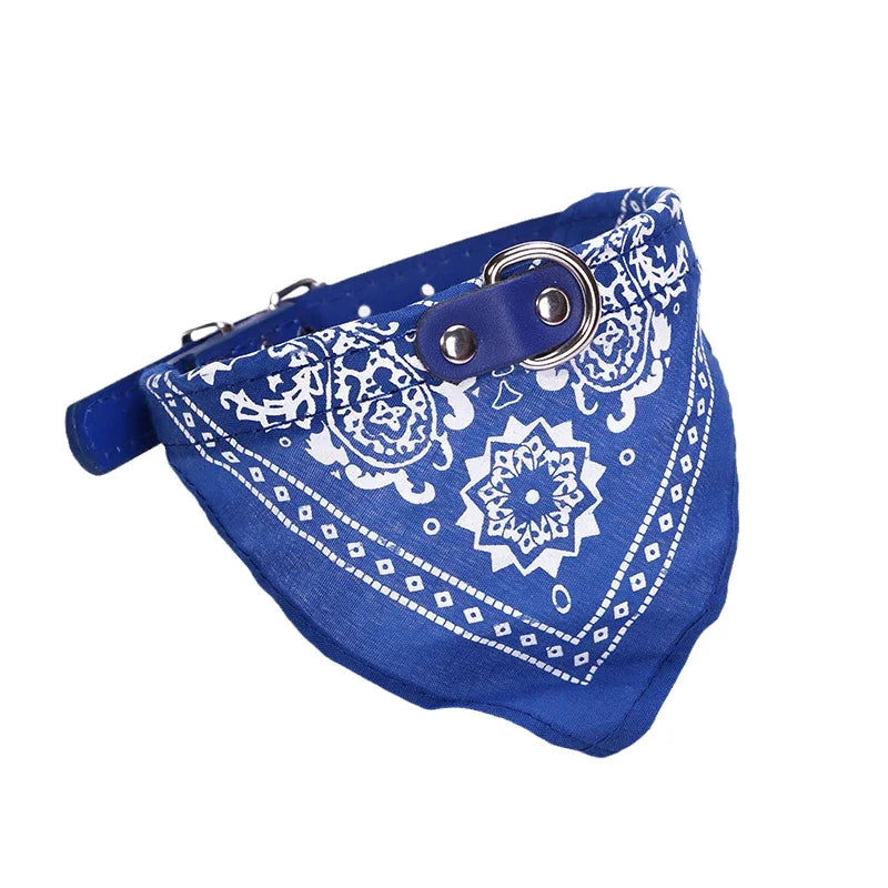 PU Cat Dog Collar with Scarf for Small Medium Dogs Chihuahua Corgi Puppy Adjustable Coll detail view
