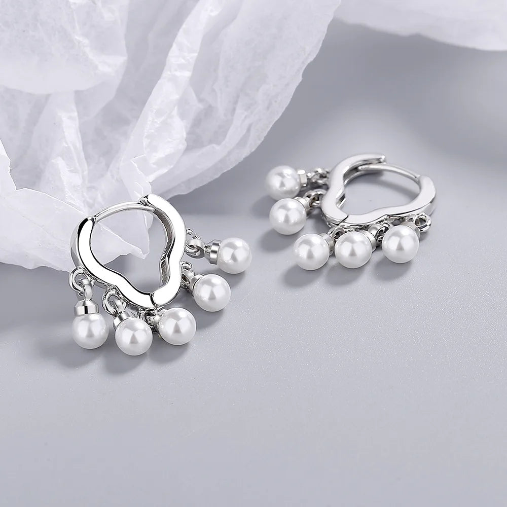 S925 Sterling Silver Cloud Pearl Earrings | Classic Stud Earrings for Women lifestyle view