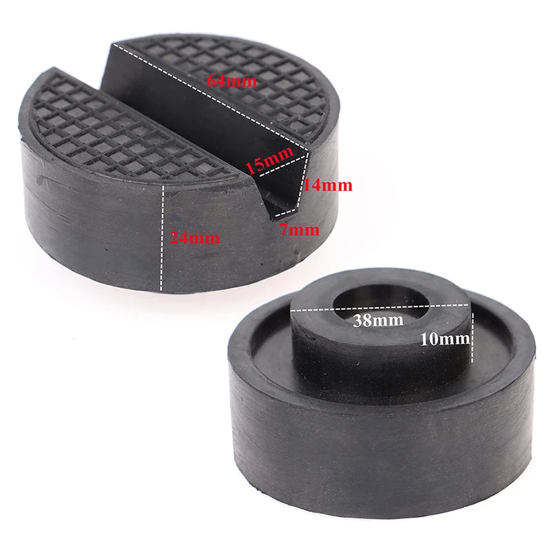 Black Rubber Slotted Floor Jack Pad additional angle