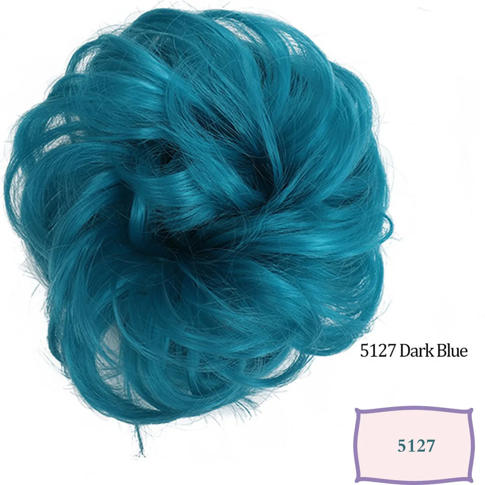 Synthetic Messy Hair Bun Chignon Scrunchies Fake Hair Band Braid Elastic Hairpiece additional angle