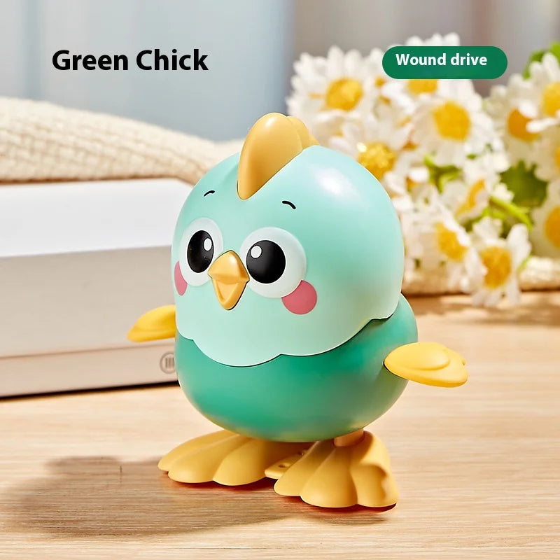 Cartoon Clockwork Chick Toy On Chain Chick Move Jump Little Chicken Baby Move Crawl T alternate view