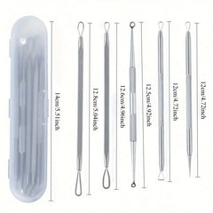 Stainless Steel Blackhead Remover Tool Kit | Professional Facial Cleanser Set with Stora detail view