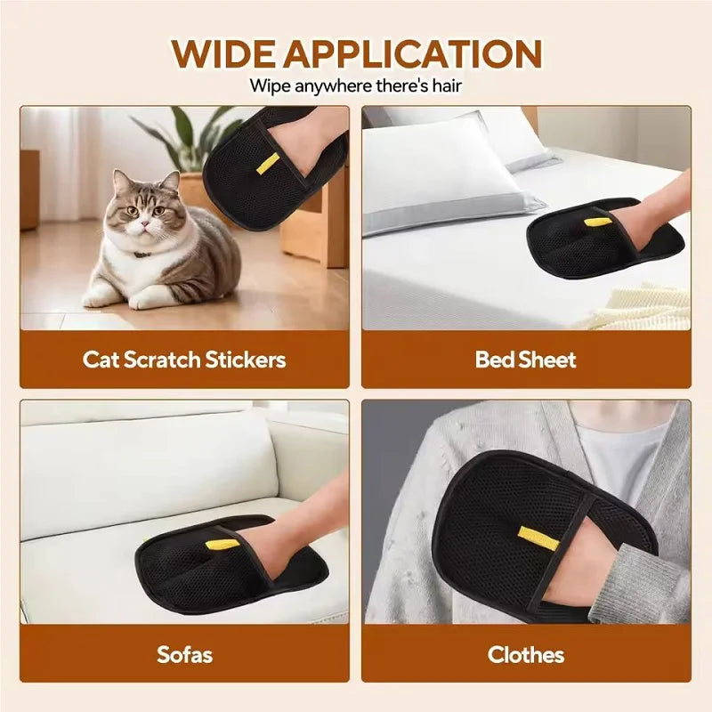 Pet Hair Remover Glove | Reusable Double Sided Fur Cleaning Tool additional angle