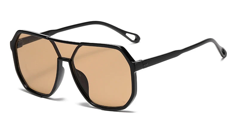 Trendy Polygonal Punk Sunglasses Oversized Advanced Sense One Piece Large Frame Glasses Steampunk Eyewear UV400