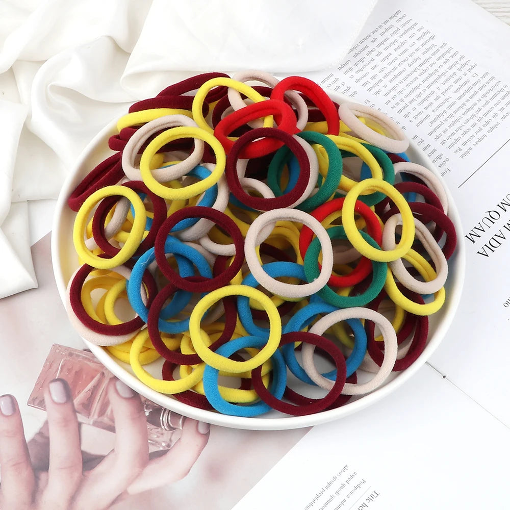 51 Colors Basic Elastic Hair Band for Girls 20/30/50PCS 4cm Simple Solid Color Headba alternate view