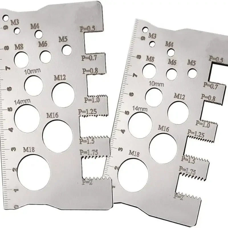 Screw Thread Pitch Gauge | Stainless Steel Measuring Tool for Bolt Nut Metric Threads detail view