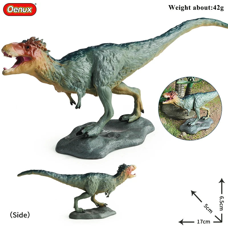 Oenux Jurassic Dinosaurs Action Figures Set | 5 Realistic PVC Models Collection Toy close-up view
