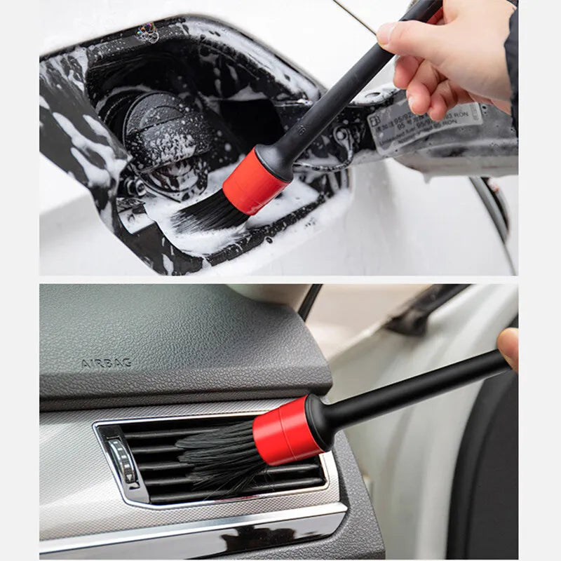 SEAMETAL 5pcs Car Detailing Brush Set Car Dashboard Air Conditioner Air Outlet Whee additional angle