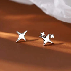 VENTFILLE Gold Star Stud Earrings | Asymmetrical 925 Silver Fashion Jewelry for Women alternate view