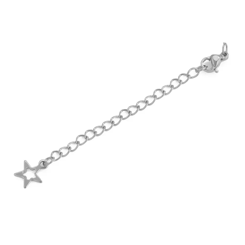 10pcs Stainless Steel Extension Extended Tail Chains With Lobster Clasps For Bracel additional angle