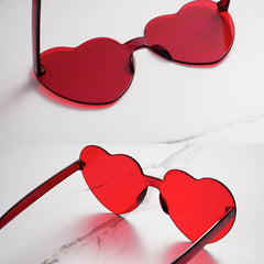 Color heart shape ocean personality Frameless Children's Sunglasses Candy Love Sungla close-up view