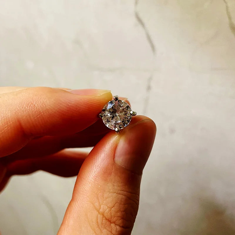 Magnetic Stud Earrings for Men and Women | Non Pierced Crystal Clip On Earrings close-up view