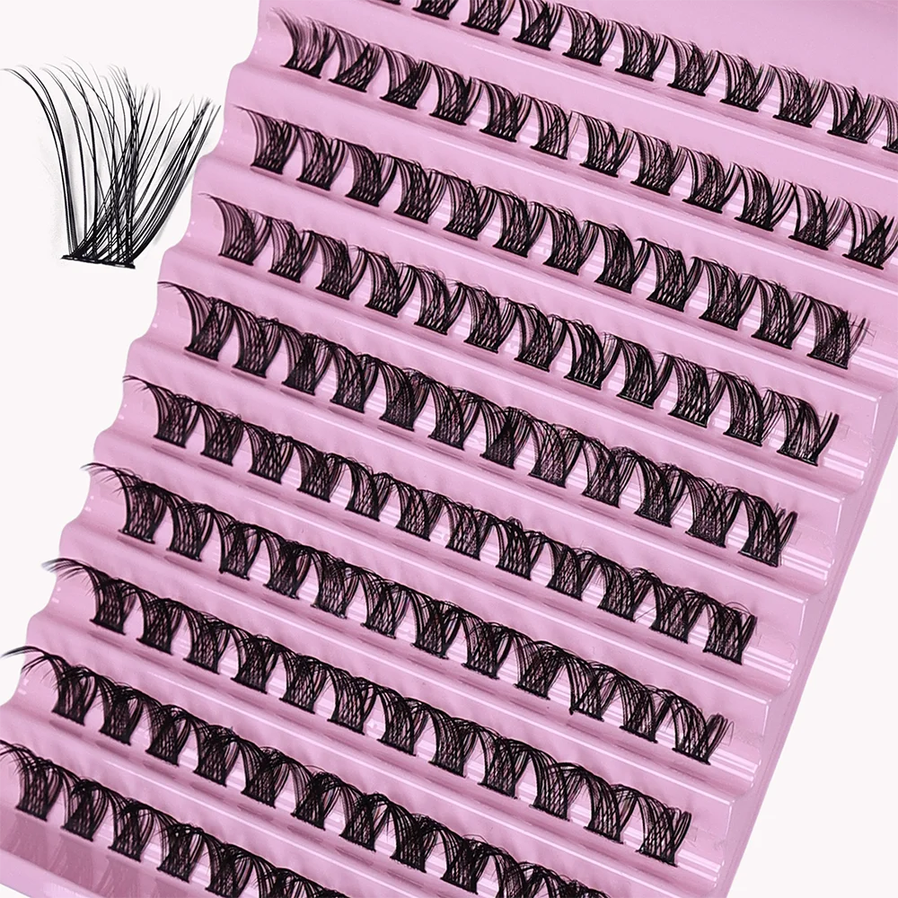 D Curl Mink Individual Cluster Lashes 120Pcs 8-16mm Mixed Size Full Volume Natural additional angle