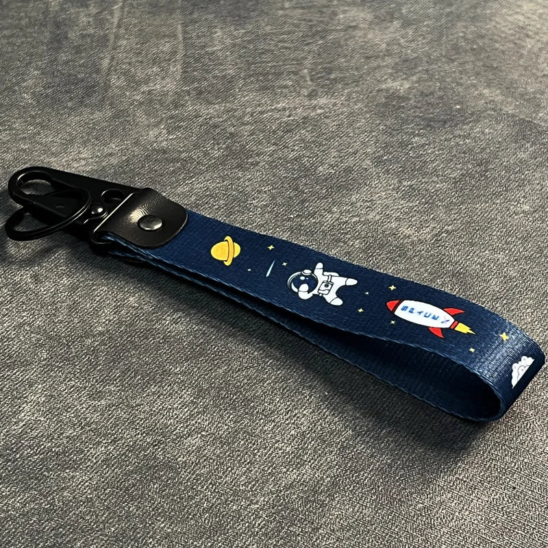 Nylon Key Strap Embroidery Lanyard | JDM Racing Car Keychain additional angle