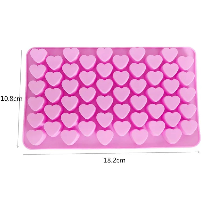 55 Piece Small Heart Shaped Silicone Cake Mold | Heart Chocolate Pastry Molds for D additional angle