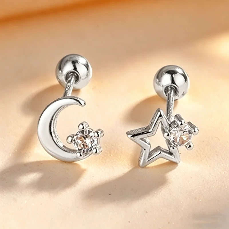 Heart Stud Earrings for Women | Hypoallergenic Screw Back Piercing Jewelry additional angle