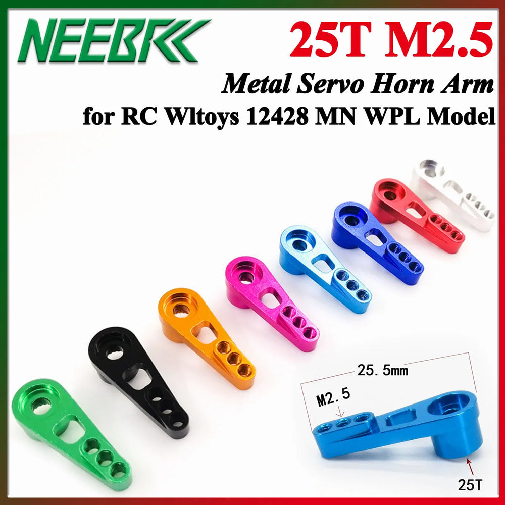 25T M2.5 RC Servo Metal Horn Aluminium Arm for RC Car Boat Robot Wltoys 12428 MN78 MN82 MN168 MN99S