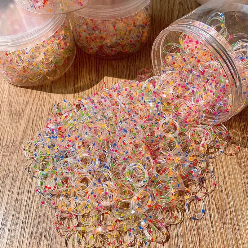 800 Pcs Girls Disposable Rubber Band Does Not Hurt Hair Small Childrens Scrunchies He alternate view