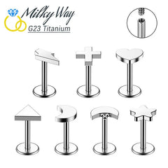 Nose Rings G23 Titanium Jewelry Labret Lip Studs Internally Threaded Earring Sexy Ear Cartilage Trag