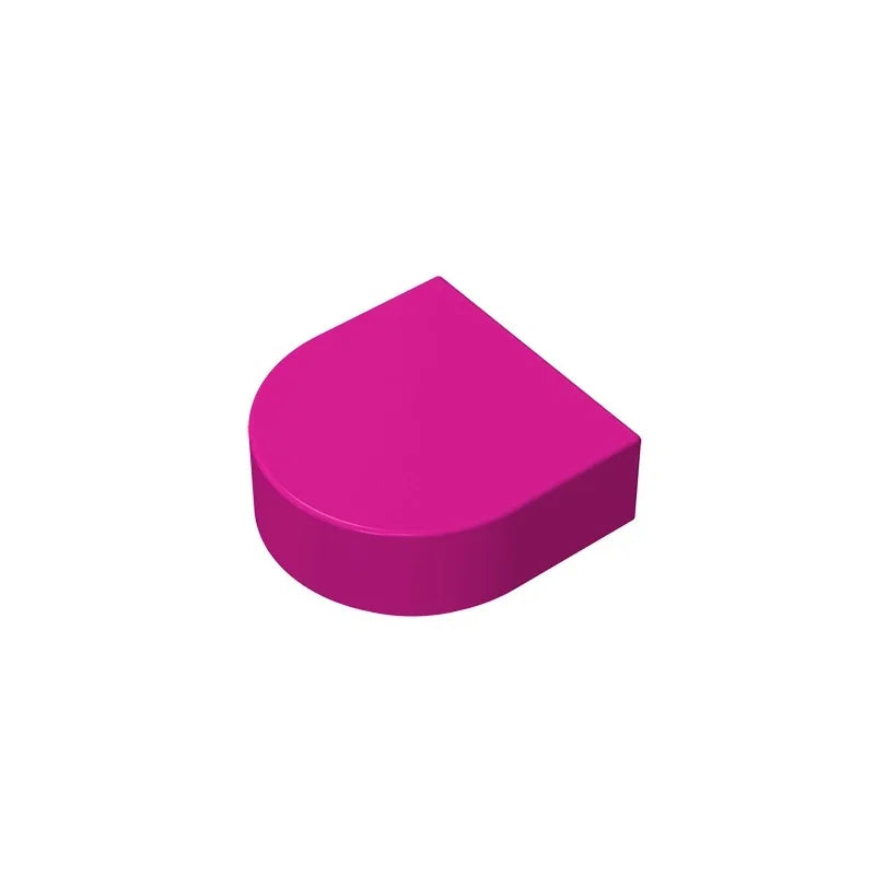 Gobricks Tile Round 1 x 1 Half Circle Extended | Compatible Brick Building Block alternate view