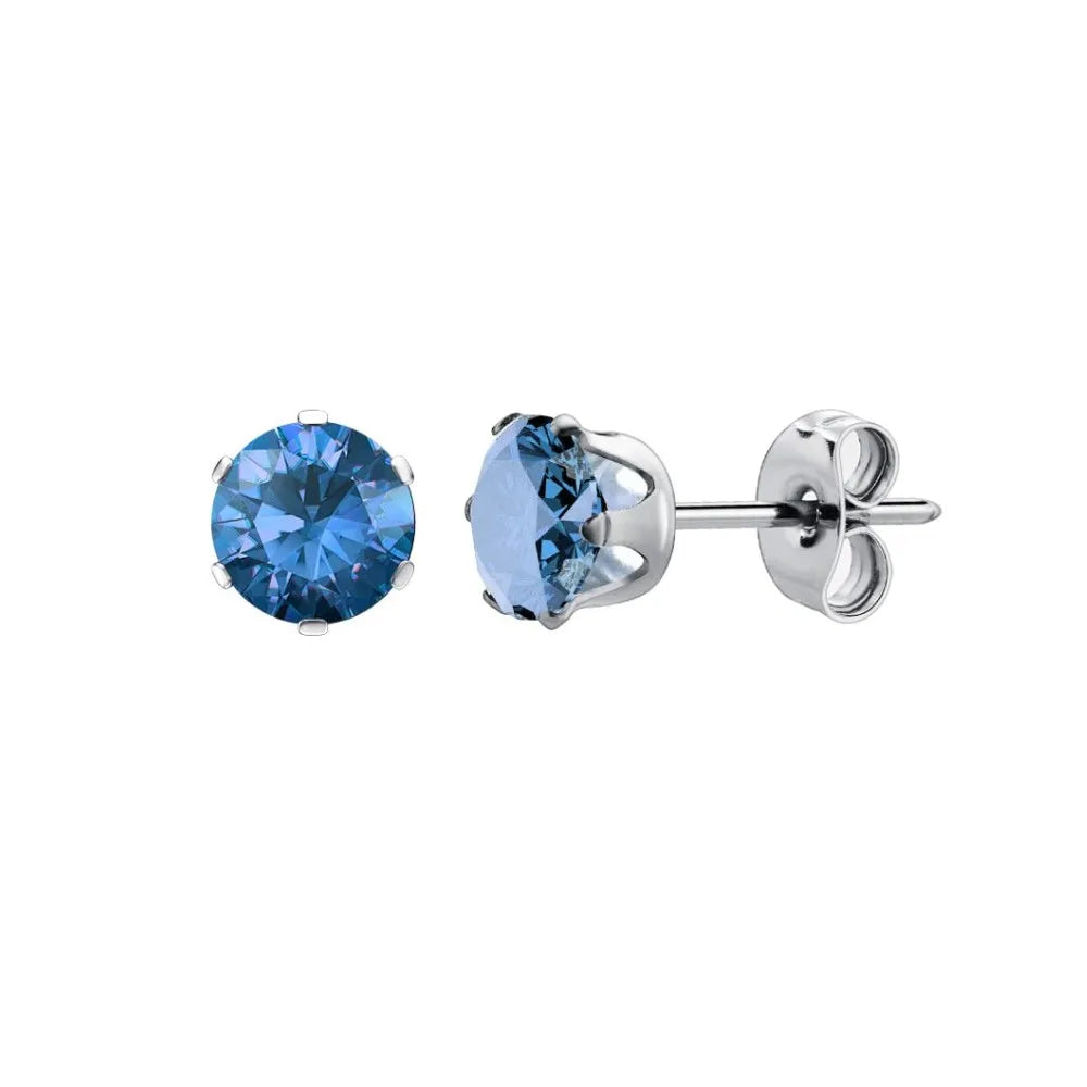 Surgical Steel Earrings Women's Earrings Hypoallergenic Earrings Set Men's Earrings 12 Colors CubicZirconia Studs Earrings