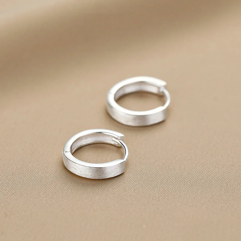 New 925 Sterling Silver Round Earrings Cool Charm Simple Style Earrings Beautiful Jew alternate view
