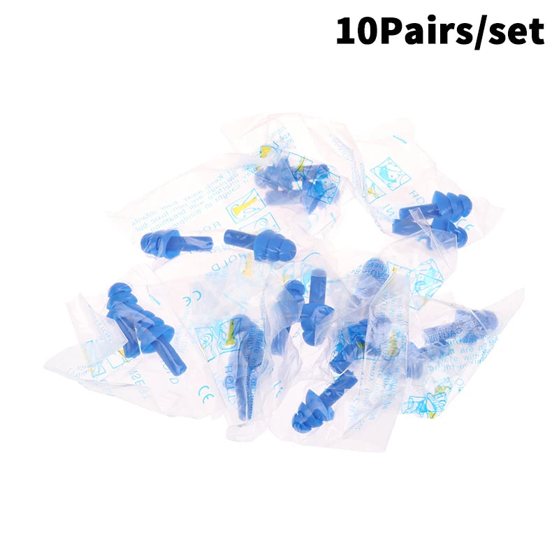 10 Pairs Silicone Anti-Noise Earplugs for Sleep Work Travel | Noise-Canceling Hearing close-up view