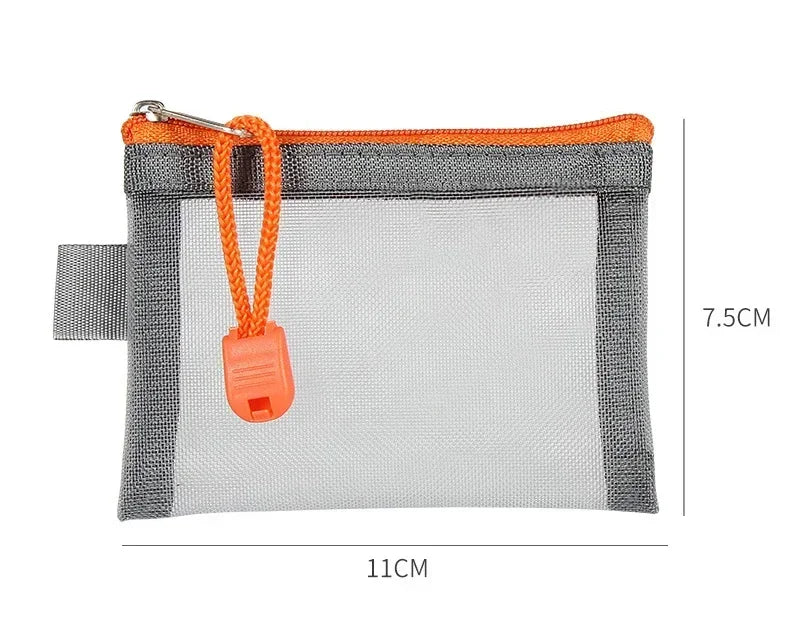 Mini Clear Nylon Mesh Zipper Coin Purse | Portable Wallet for Cards, Keys, and Lipsti lifestyle view