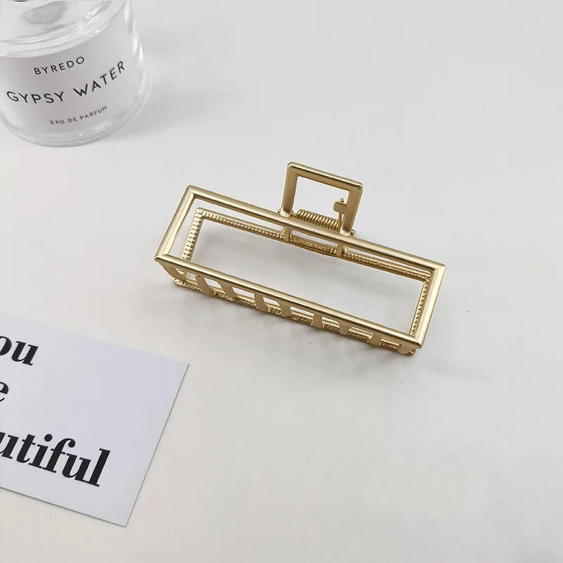 GoldHollow Geometric Hair Clips Metal Hair Claw Cross Hairclip Headband Hairpin Slive alternate view