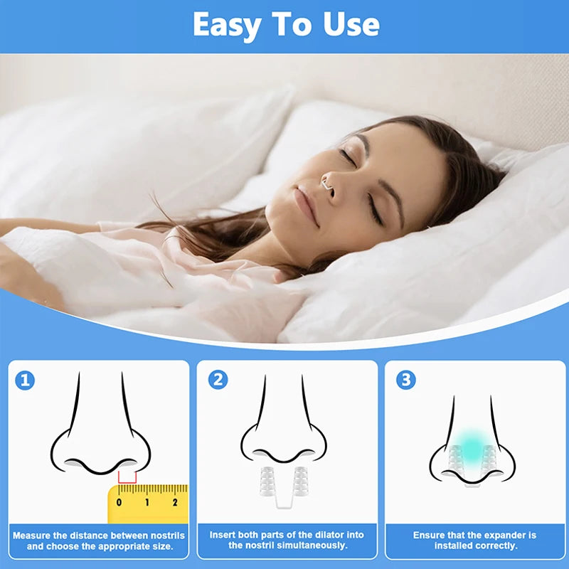 4pcs Anti Snoring Device for Easy Breathing | Natural Sleep Aid Nose Clip close-up view