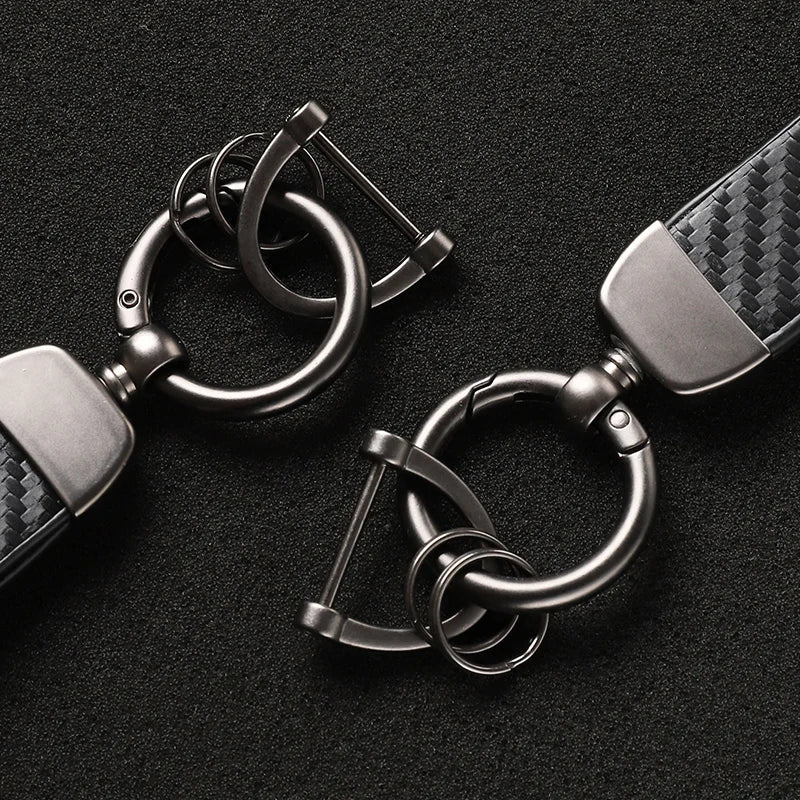 Carbon Fiber Style Keychain | Smart EQ Fortwo Key Ring lifestyle view
