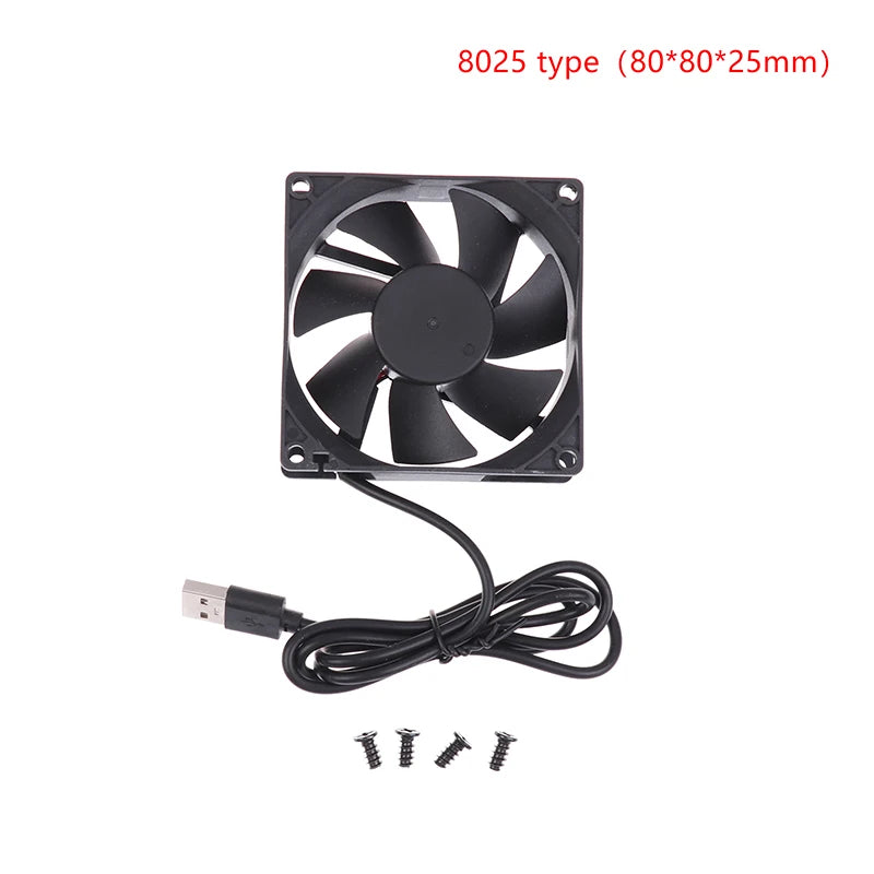 5V USB Cooling Fan for Router TV Box Computer | 50mm 80mm 90mm 120mm Black alternate view