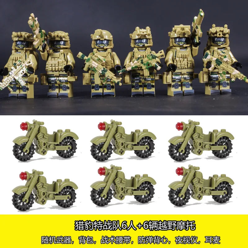 Military Special Forces Building Blocks | Police Soldiers and Weapons Toy Set close-up view
