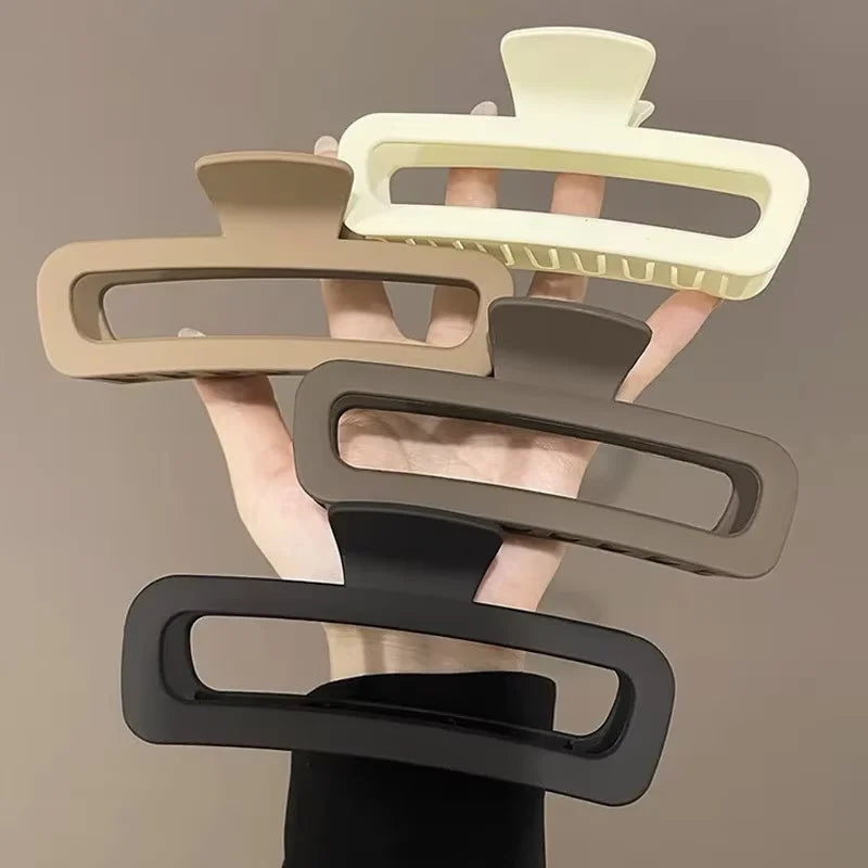 1/2/3pcs Temperament Frosted Large Rectangular Hair Clip for Women Elegant Shark Clip alternate view