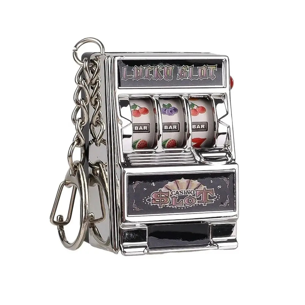 Mini Slot Machine Keychain Stainless Steel lifestyle view