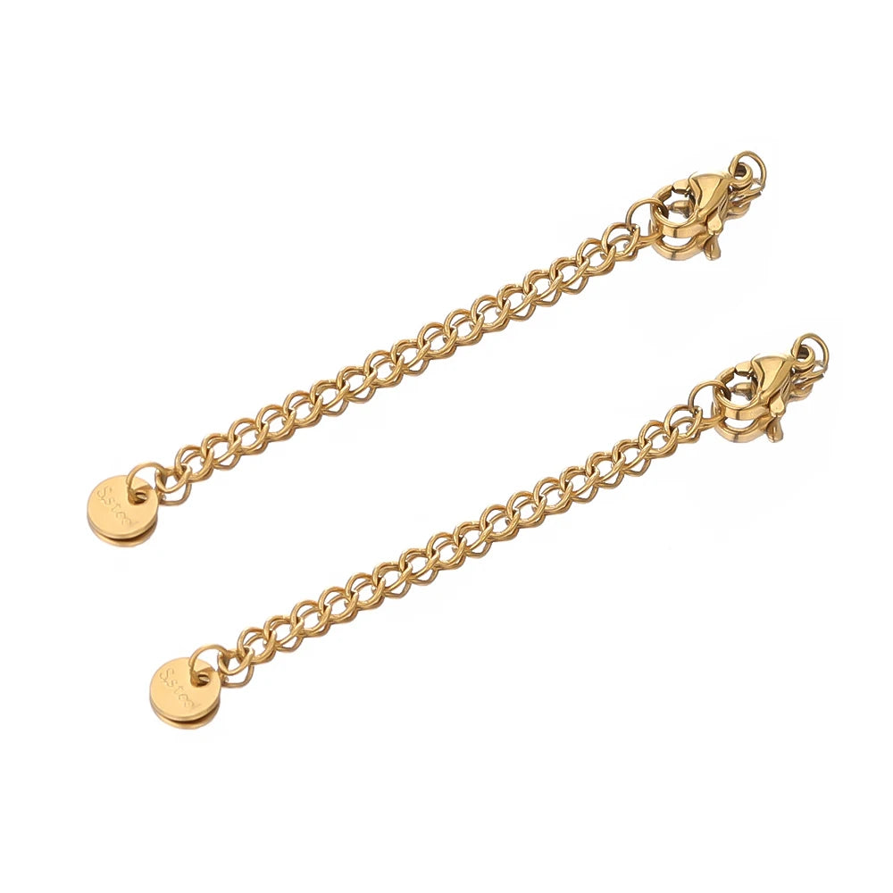 10pcs Stainless Steel Extension Chains with Lobster Clasps | DIY Jewelry Findings detail view