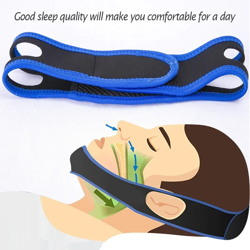 Adjustable Anti-Snoring Chin Support Belt | Facial Lifting and Stretching Belt close-up view