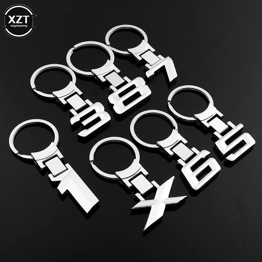 Zinc Alloy Number Emblem Keychain | Car Key Ring for BMW Models additional angle